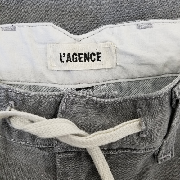 L'Agence Gray Drawstring Waist Stretch Denim Jogger Ankle Jeans Size XS - Picture 11 of 12